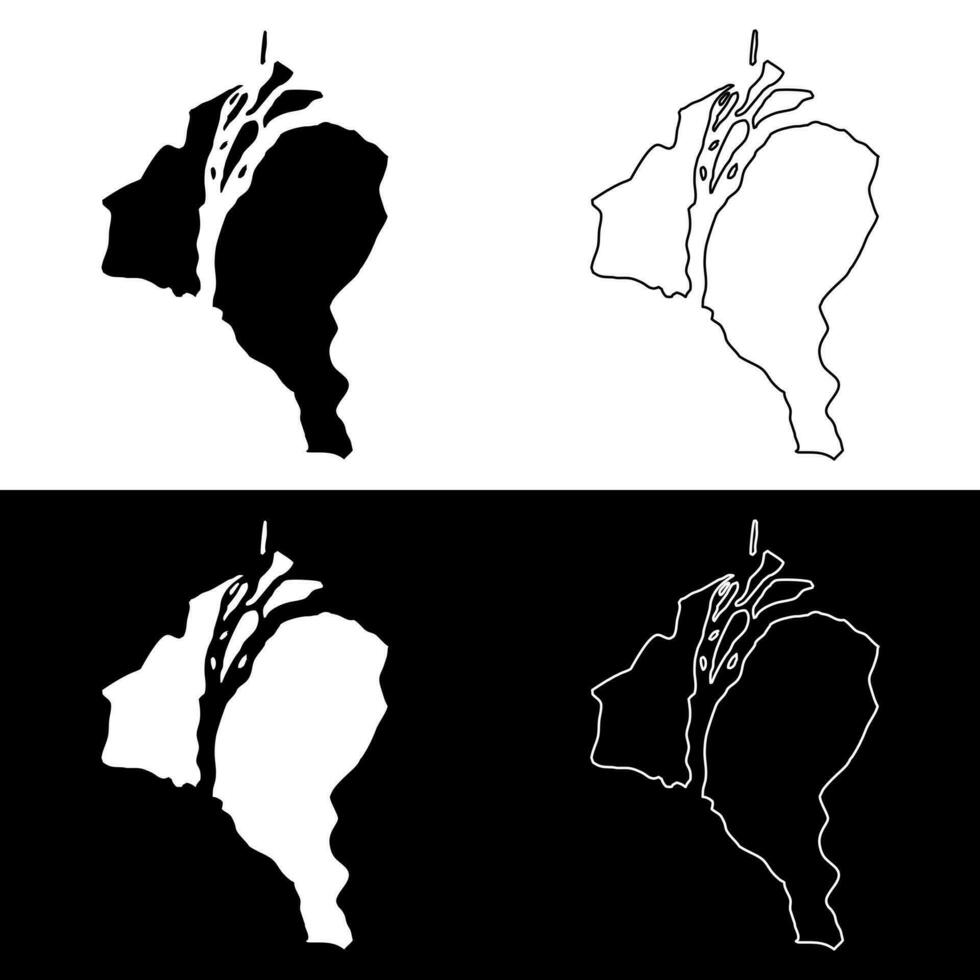 Essequibo Islands West Demerara region map, administrative division of Guyana. Vector illustration.