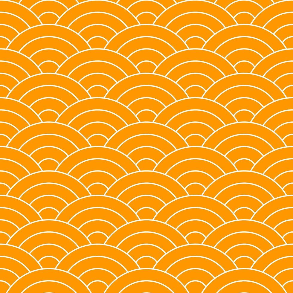 Orange Japanese wave pattern background. Japanese seamless pattern vector. Waves background illustration. for clothing, wrapping paper, backdrop, background, gift card. vector