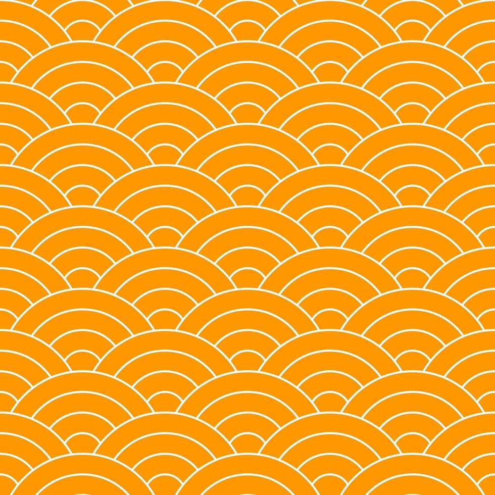 Orange Japanese wave pattern background. Japanese seamless pattern vector. Waves background illustration. for clothing, wrapping paper, backdrop, background, gift card. vector