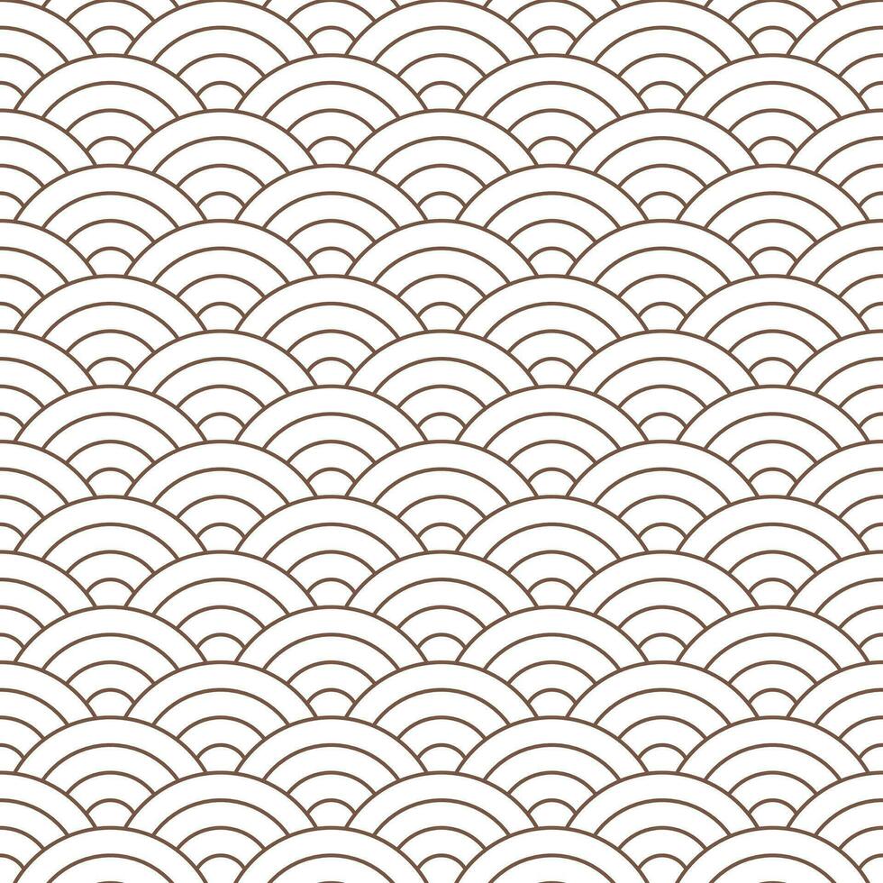 Brown Japanese wave pattern background. Japanese seamless pattern vector. Waves background illustration. for clothing, wrapping paper, backdrop, background, gift card. vector