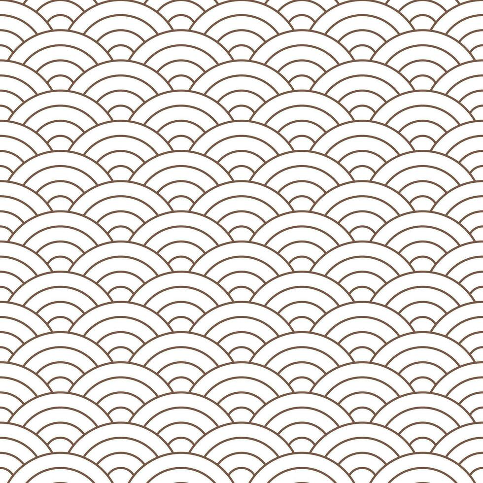 Brown Japanese wave pattern background. Japanese seamless pattern vector. Waves background illustration. for clothing, wrapping paper, backdrop, background, gift card. vector