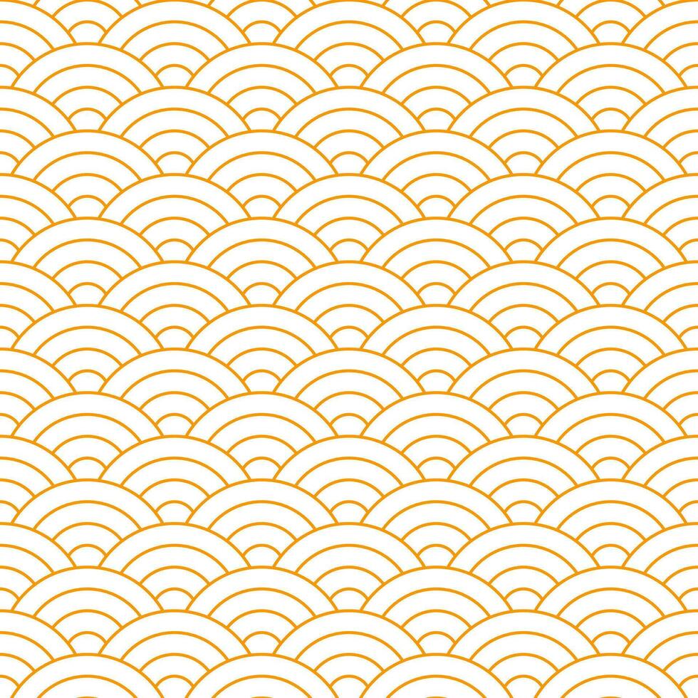 Orange Japanese wave pattern background. Japanese seamless pattern vector. Waves background illustration. for clothing, wrapping paper, backdrop, background, gift card. vector