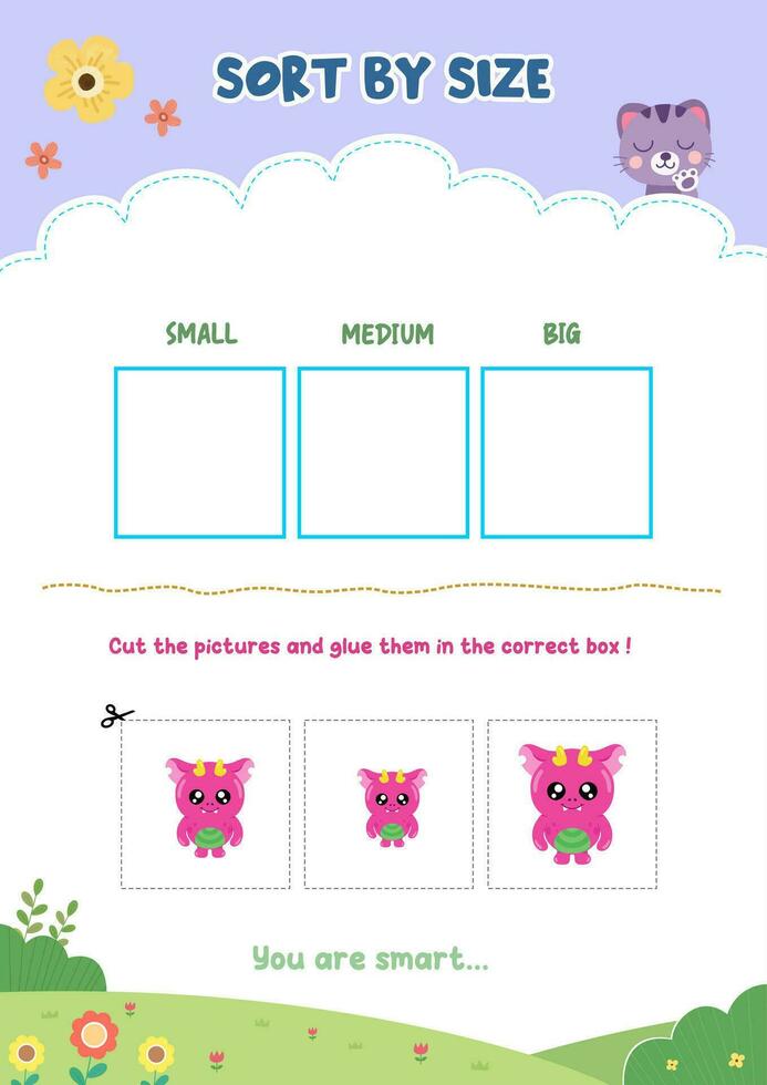 Sorting pictures according to size vector