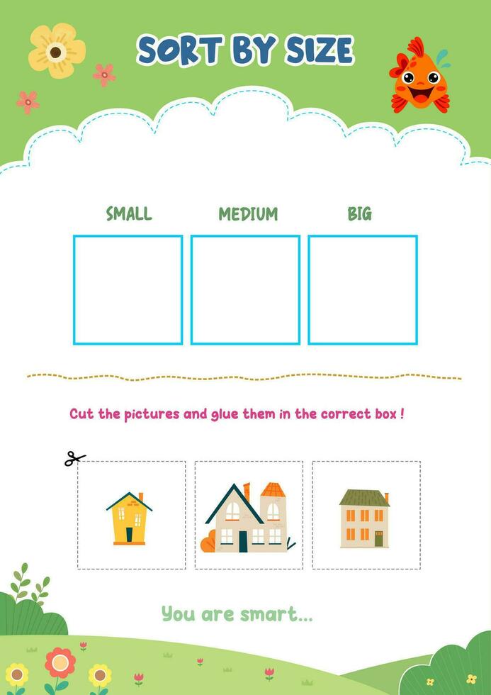 Sorting pictures according to size vector