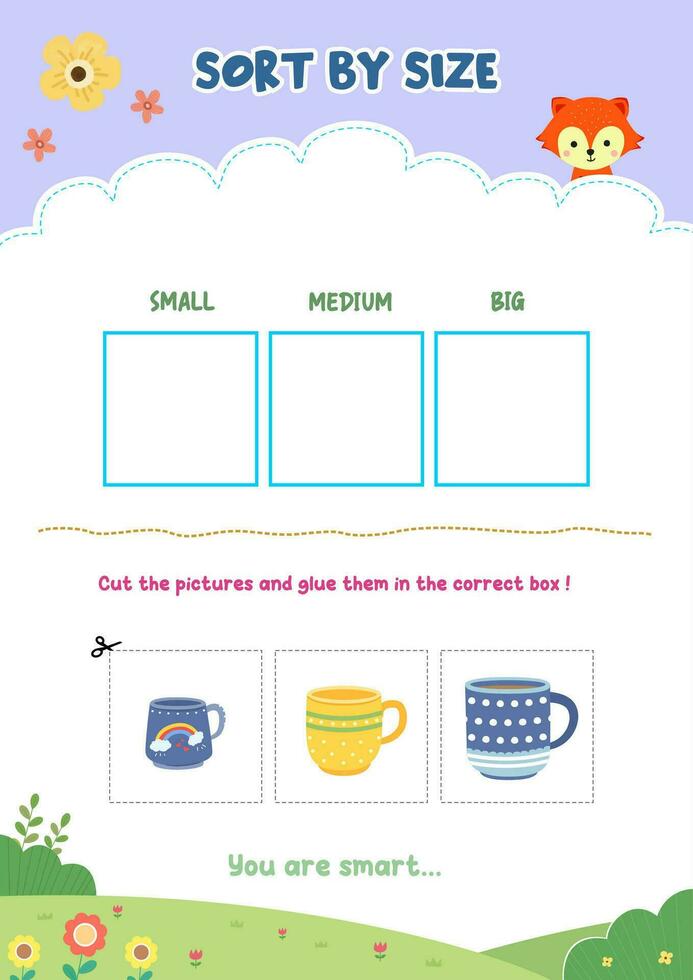 Sorting pictures according to size vector