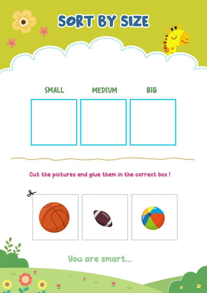 Sorting pictures according to size vector