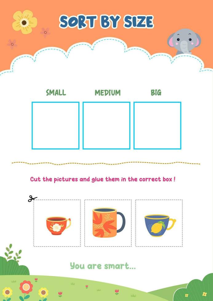 Sorting pictures according to size vector