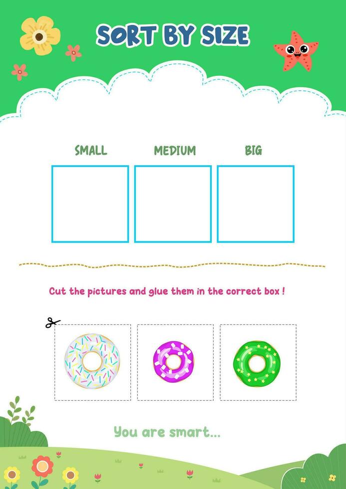 Sorting pictures according to size vector