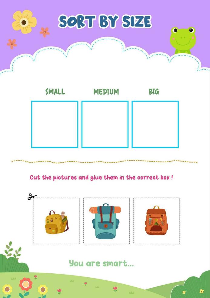 Sorting pictures according to size vector