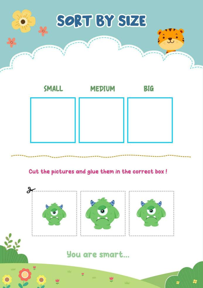 Sorting pictures according to size vector