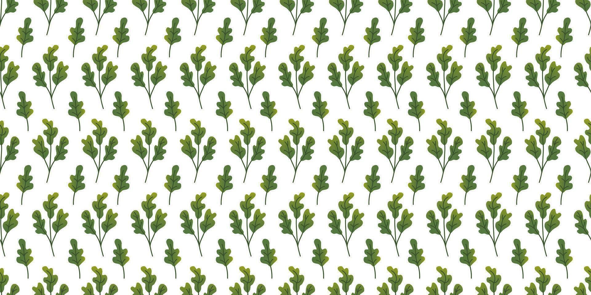 Seamless pattern gradient greens in flat vector style on white background. For print, textile, background, wrapper.