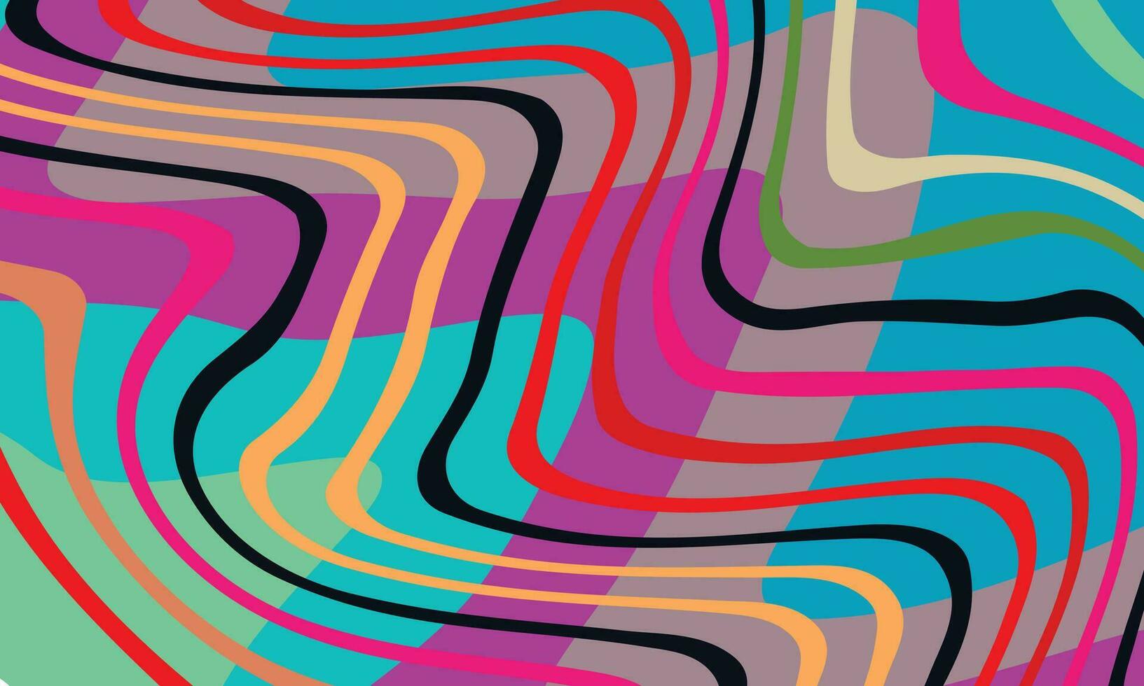 Psychedelic groovy background. vector