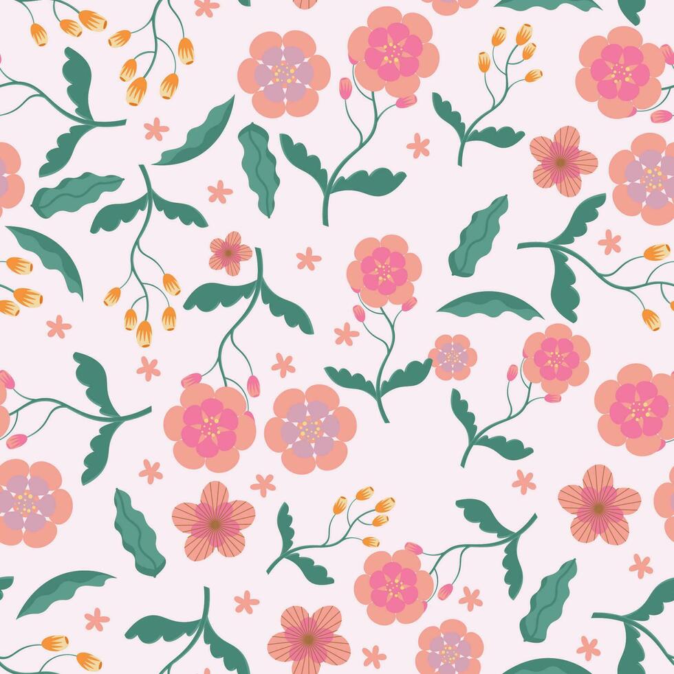 Abstract flower pattern background. Vector illustration.