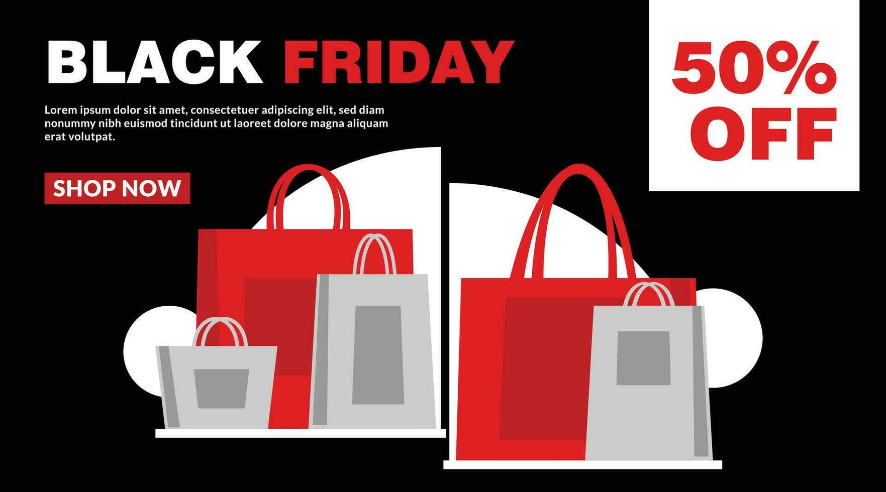 modern minimal black friday promo ads landscape banner poster layout template vector design