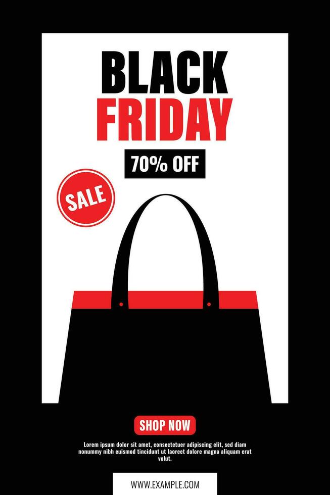 minimal vertical black friday promo ads banner poster layout template vector design