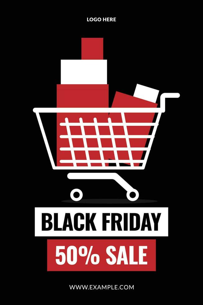 simple black friday portrait shopping ads banner poster layout template vector design