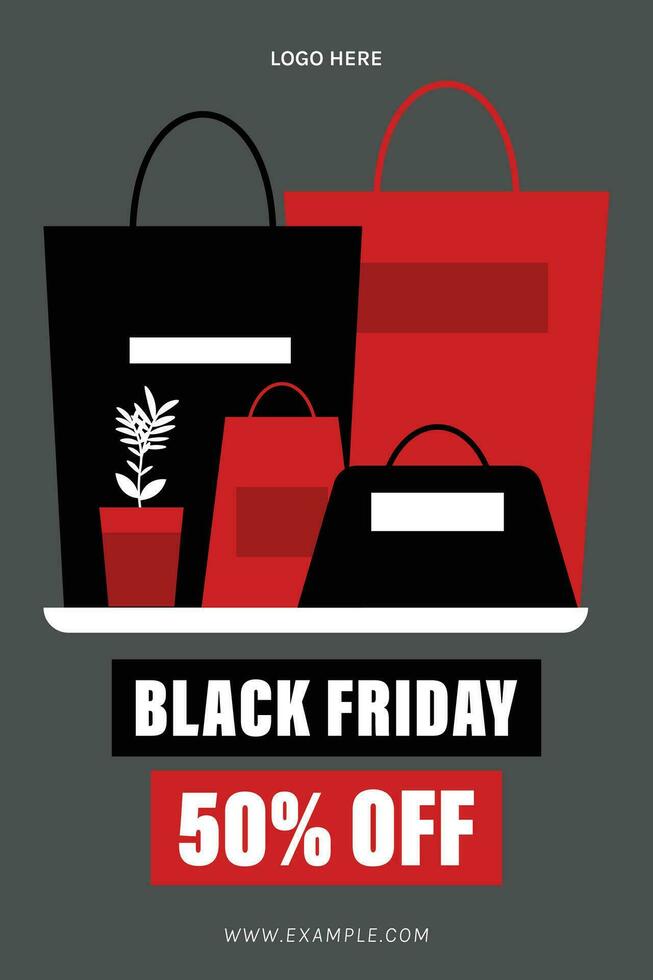 black friday portrait shopping ads banner poster layout template vector design