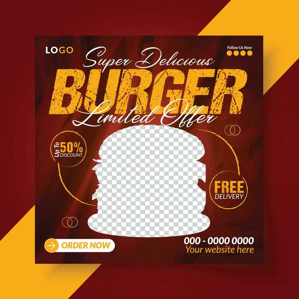 Fast Food menu and restaurant business marketing social media banner design template. vector