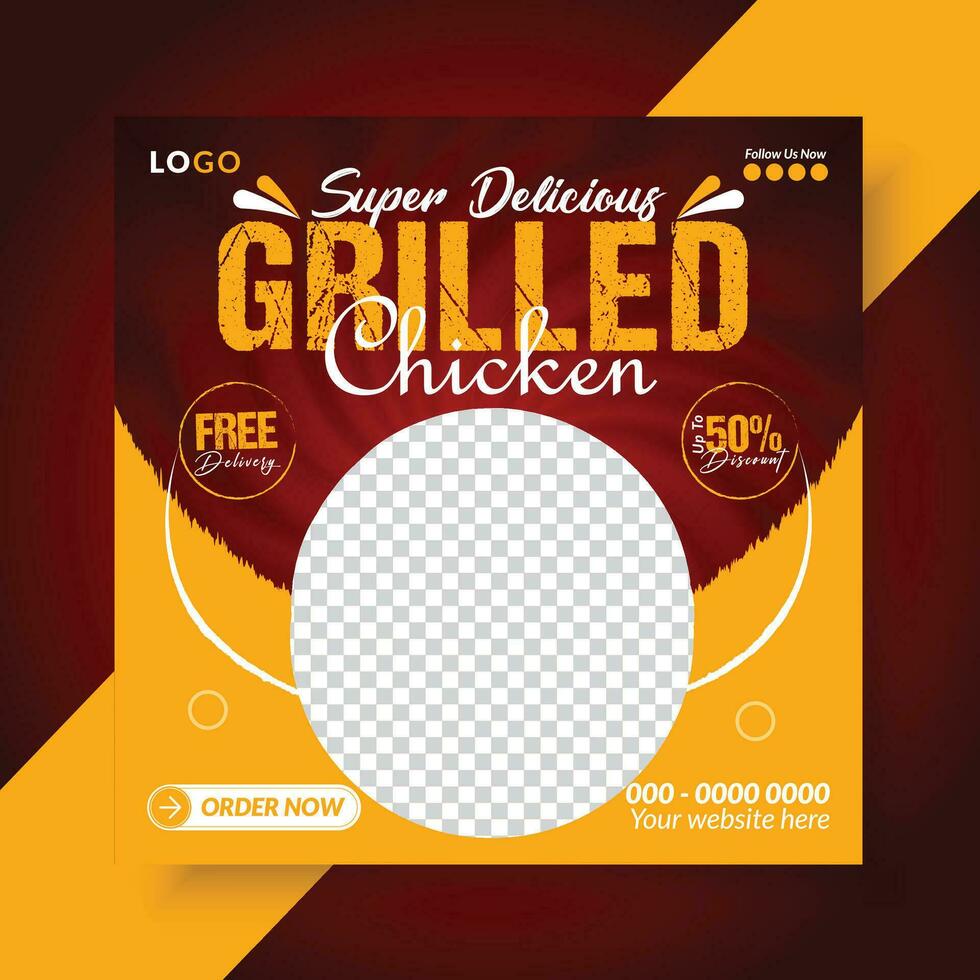 Fast Food menu and restaurant business marketing social media banner design template. vector