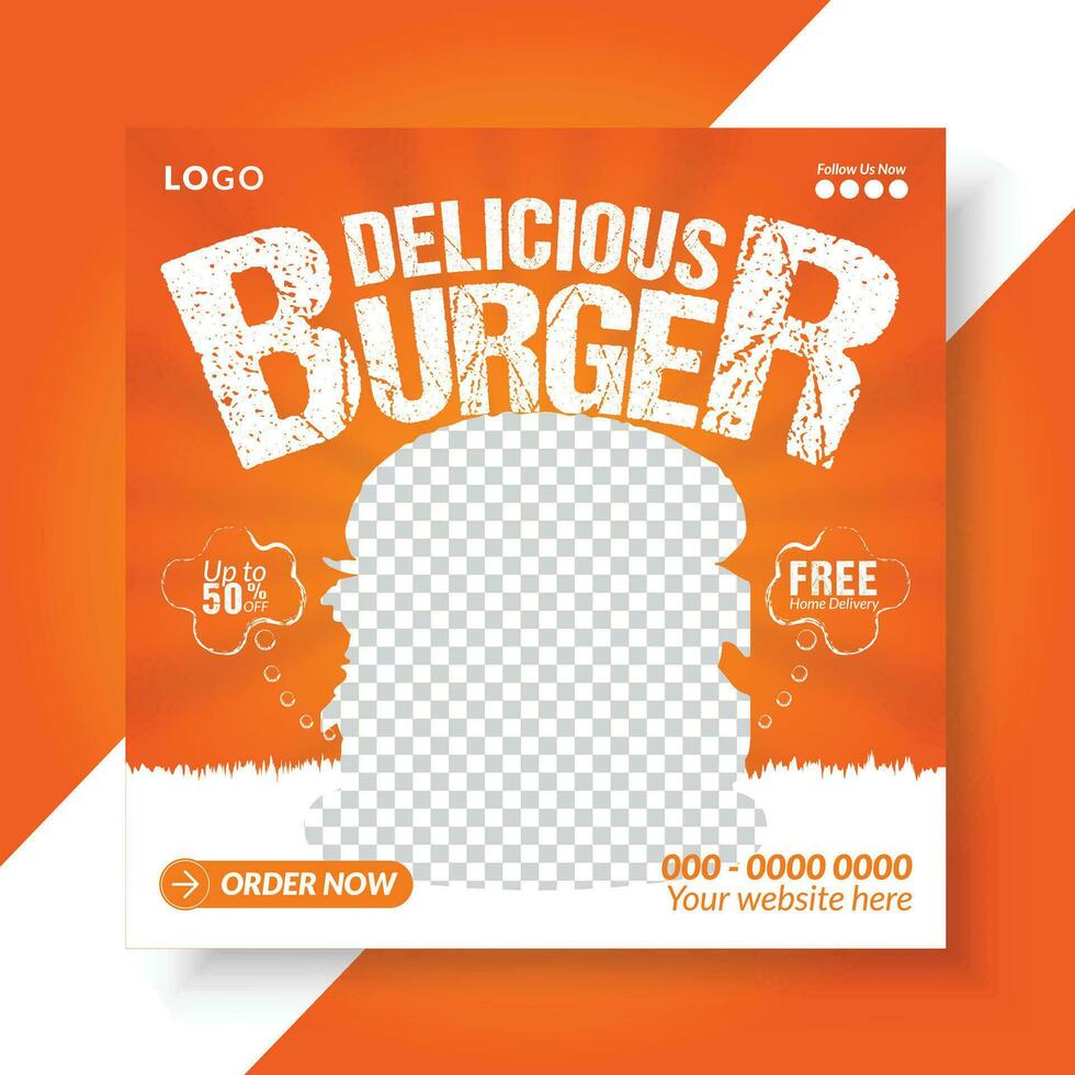 Fast Food menu and restaurant business marketing social media banner design template. vector