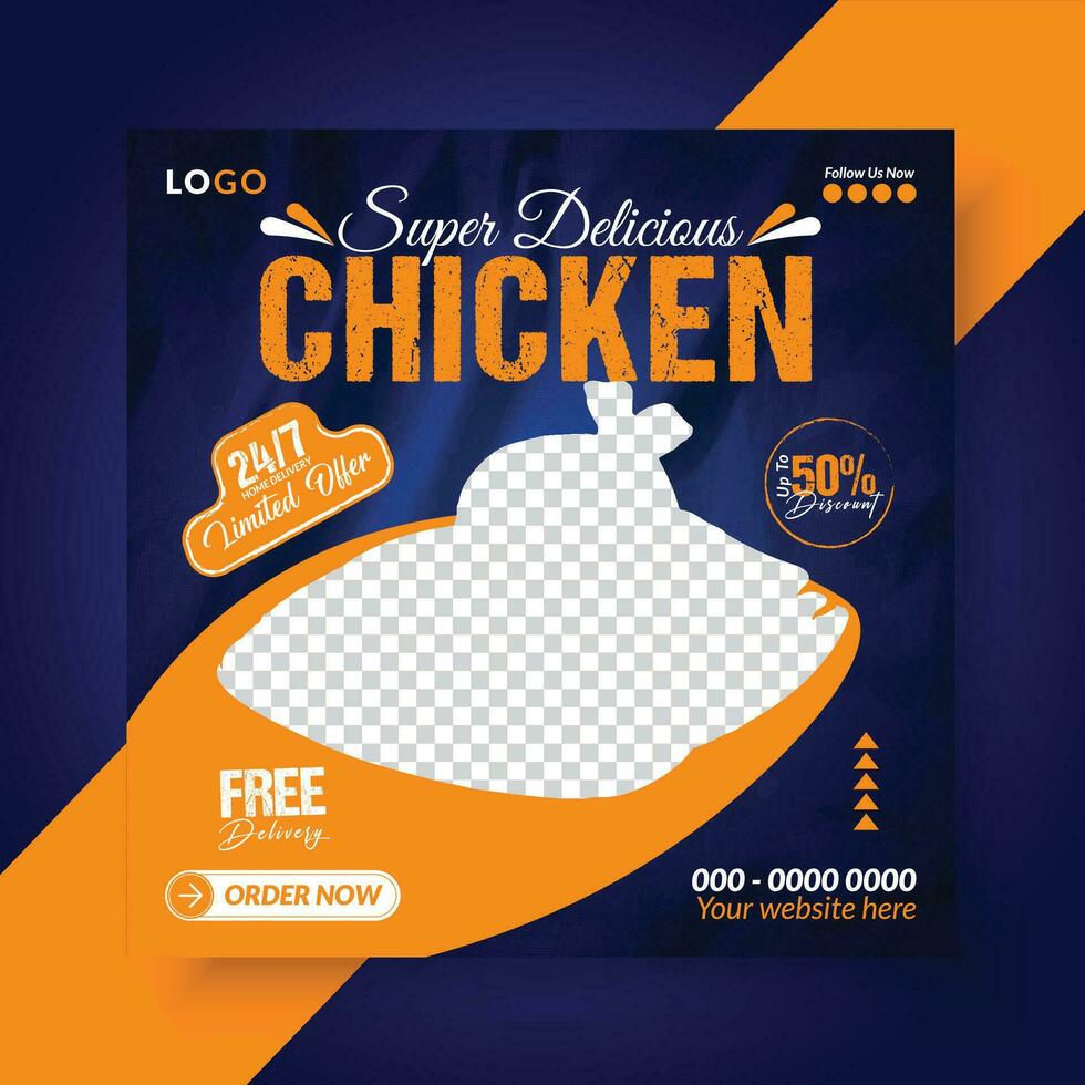 Fast Food menu and restaurant business marketing social media banner design template. vector