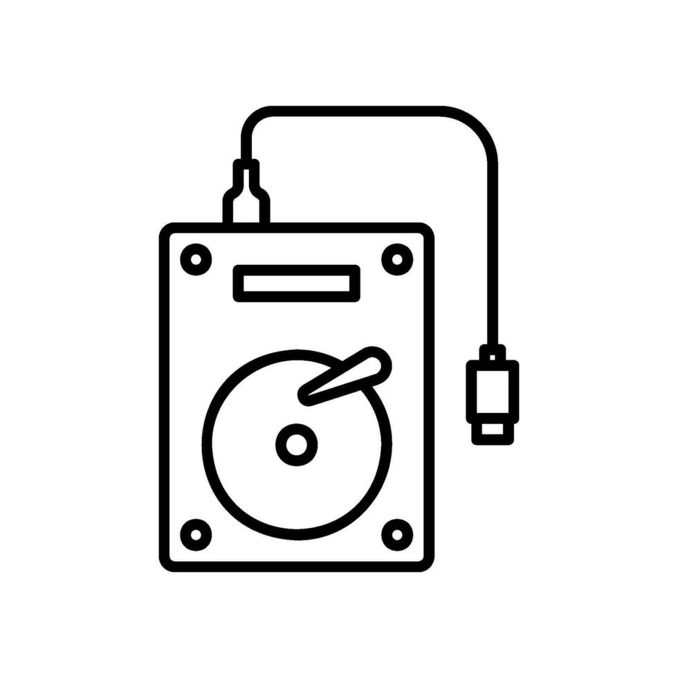 External hard drive icon for storage memory vector