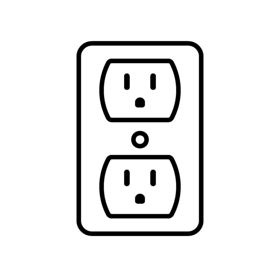 Electricity socket icon for power terminal vector