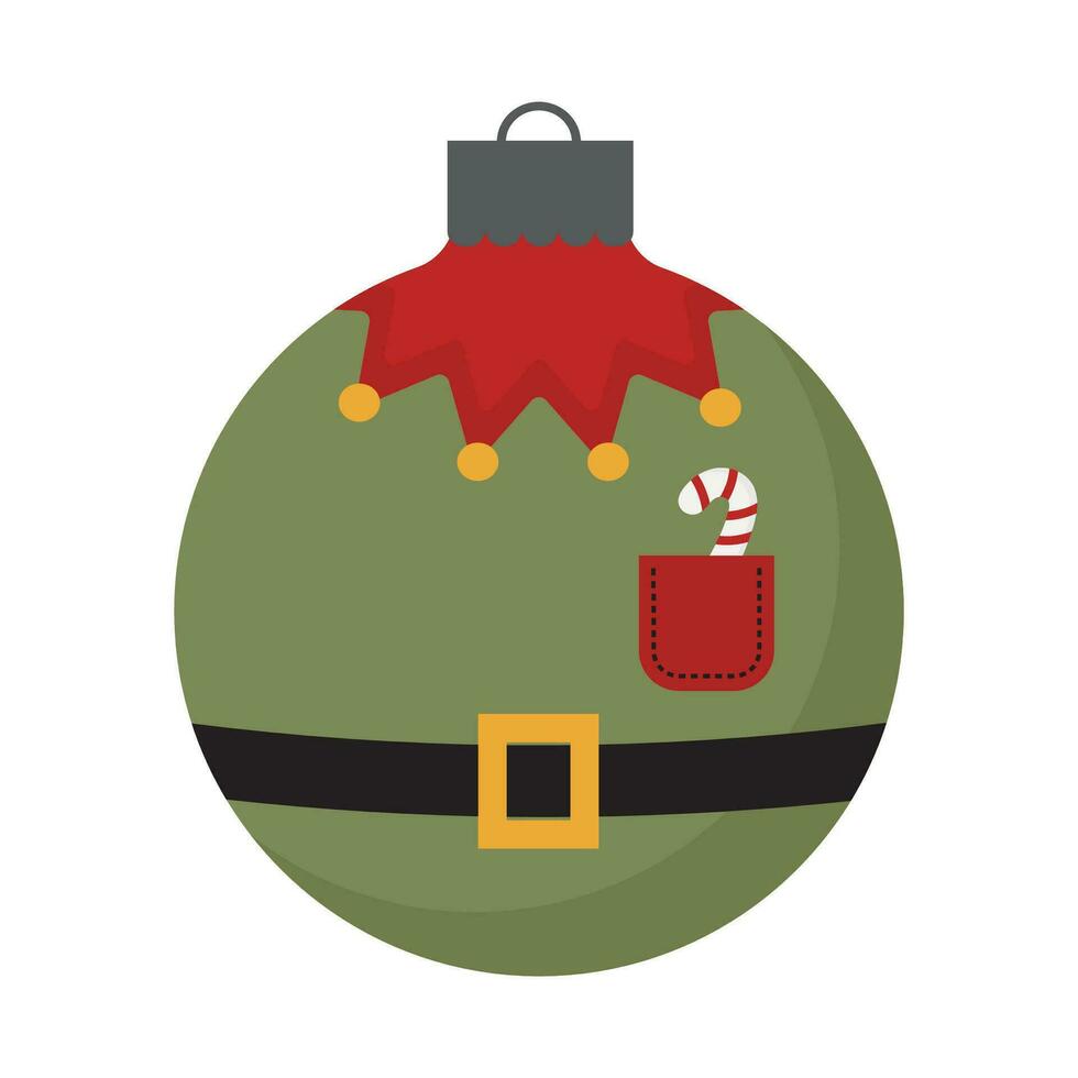 hecho a mano Navidad juguete. nuevo años duende traje. festivo Navidad árbol juguete para el Navidad árbol. vector