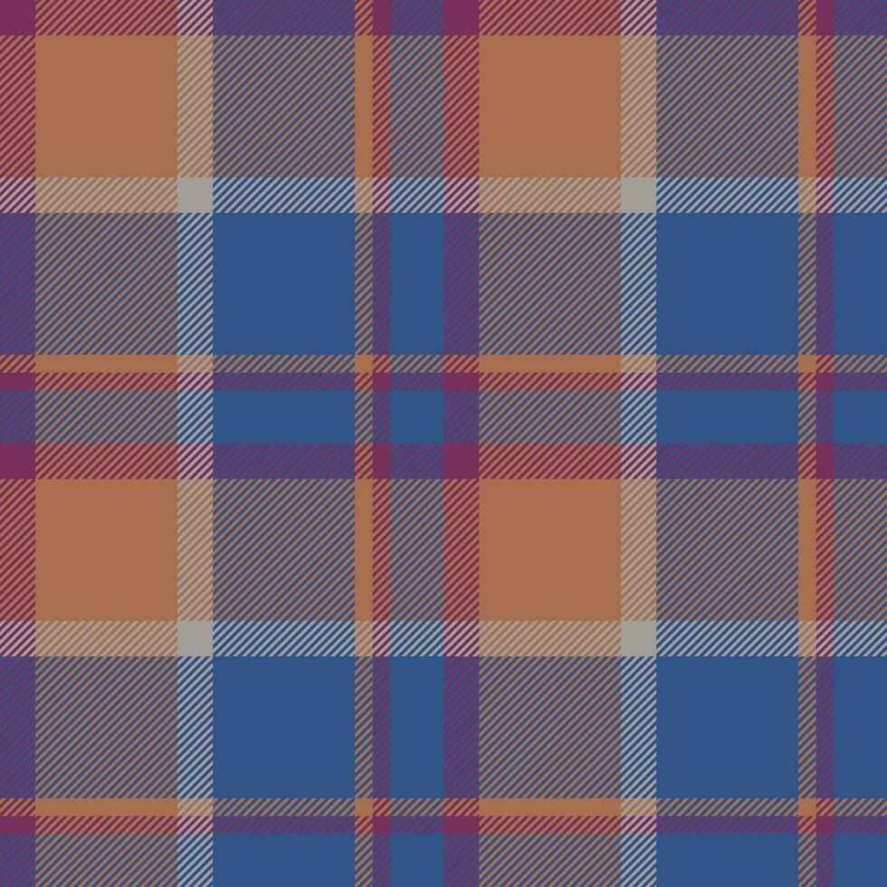 Plaid seamless pattern in blue. Check fabric texture. Vector textile print.