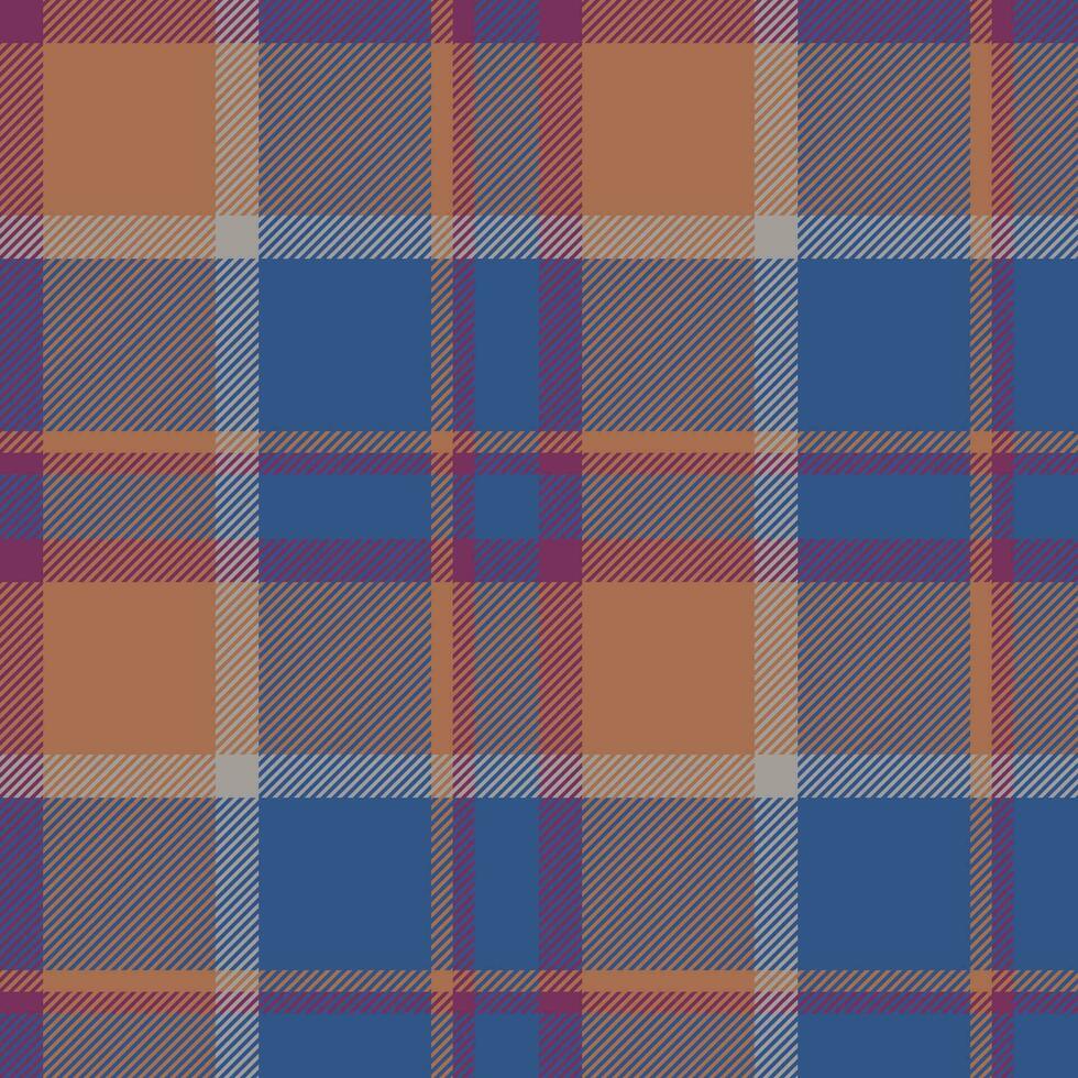 Plaid seamless pattern in blue. Check fabric texture. Vector textile print.