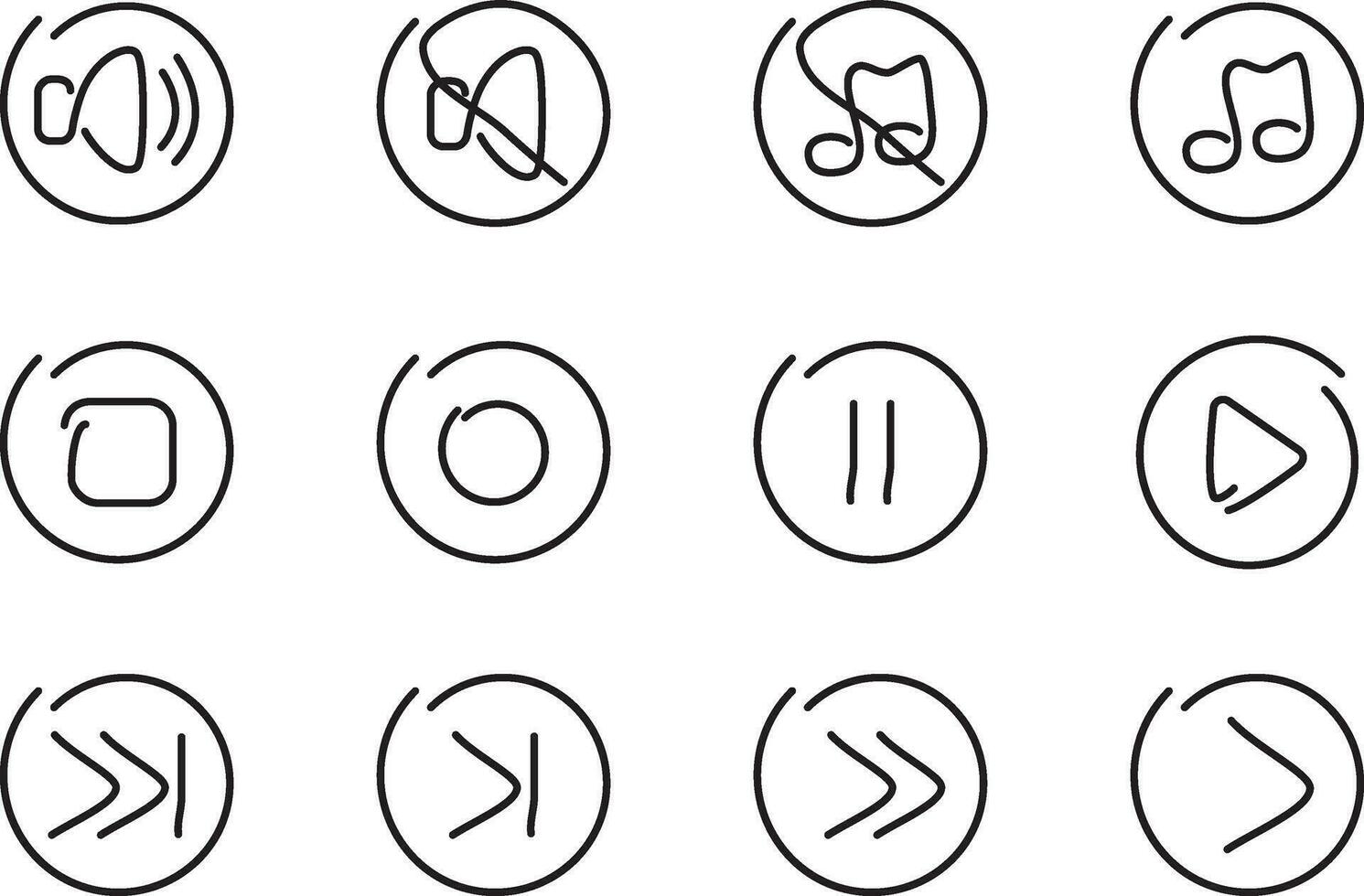 Sound multimedia icons vector