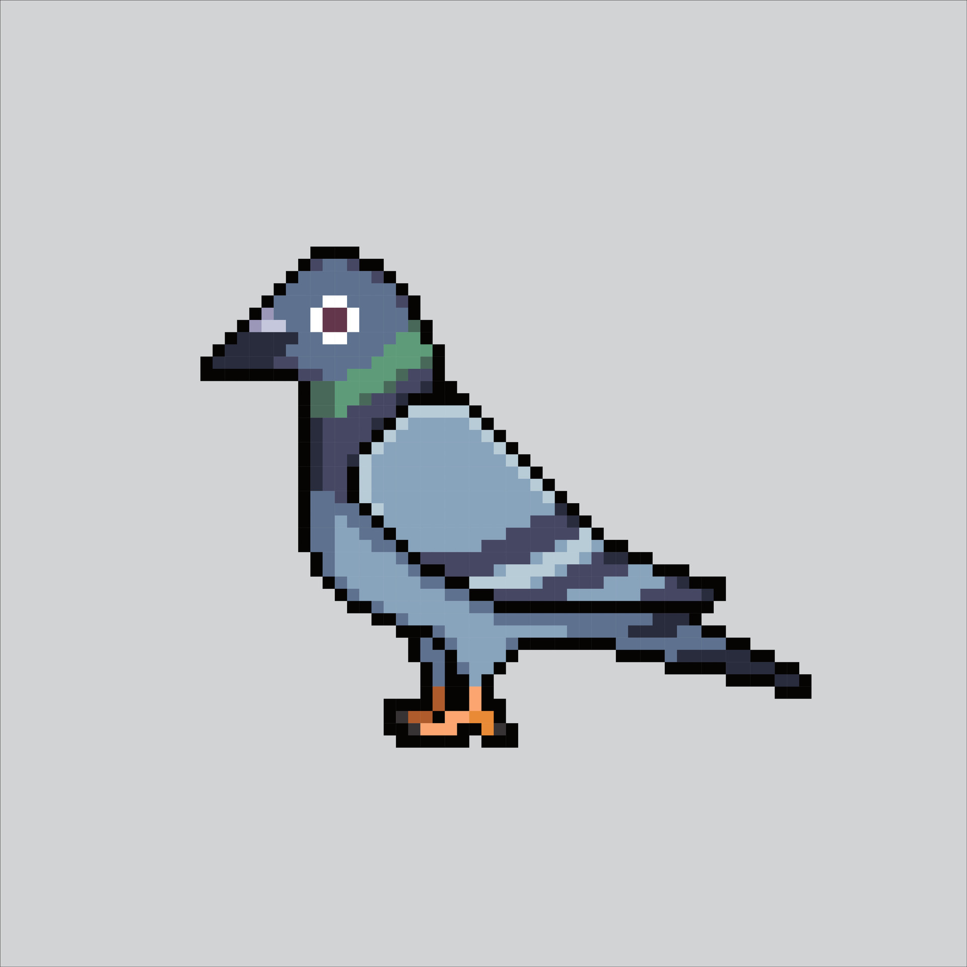Pixel art illustration Pigeon. Pixelated Pigeon. Pigeon dove pixelated for the pixel art game