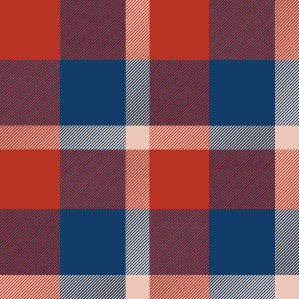 Plaid seamless pattern in red. Check fabric texture. Vector textile print.