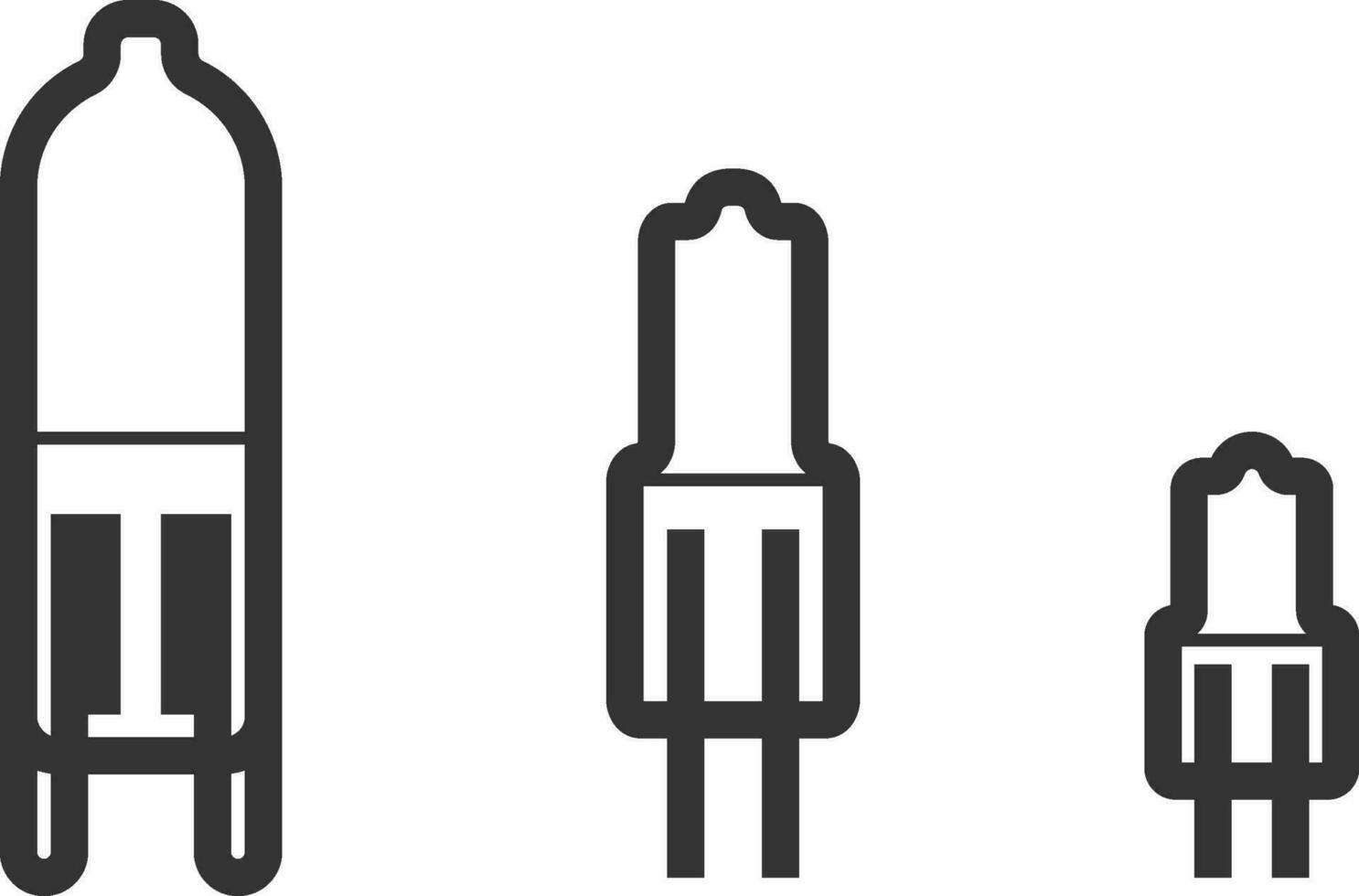 Light bulb icon vector. Llightbulb idea logo concept. Set lamps electricity icons web design element. Led lights isolated silhouette. vector