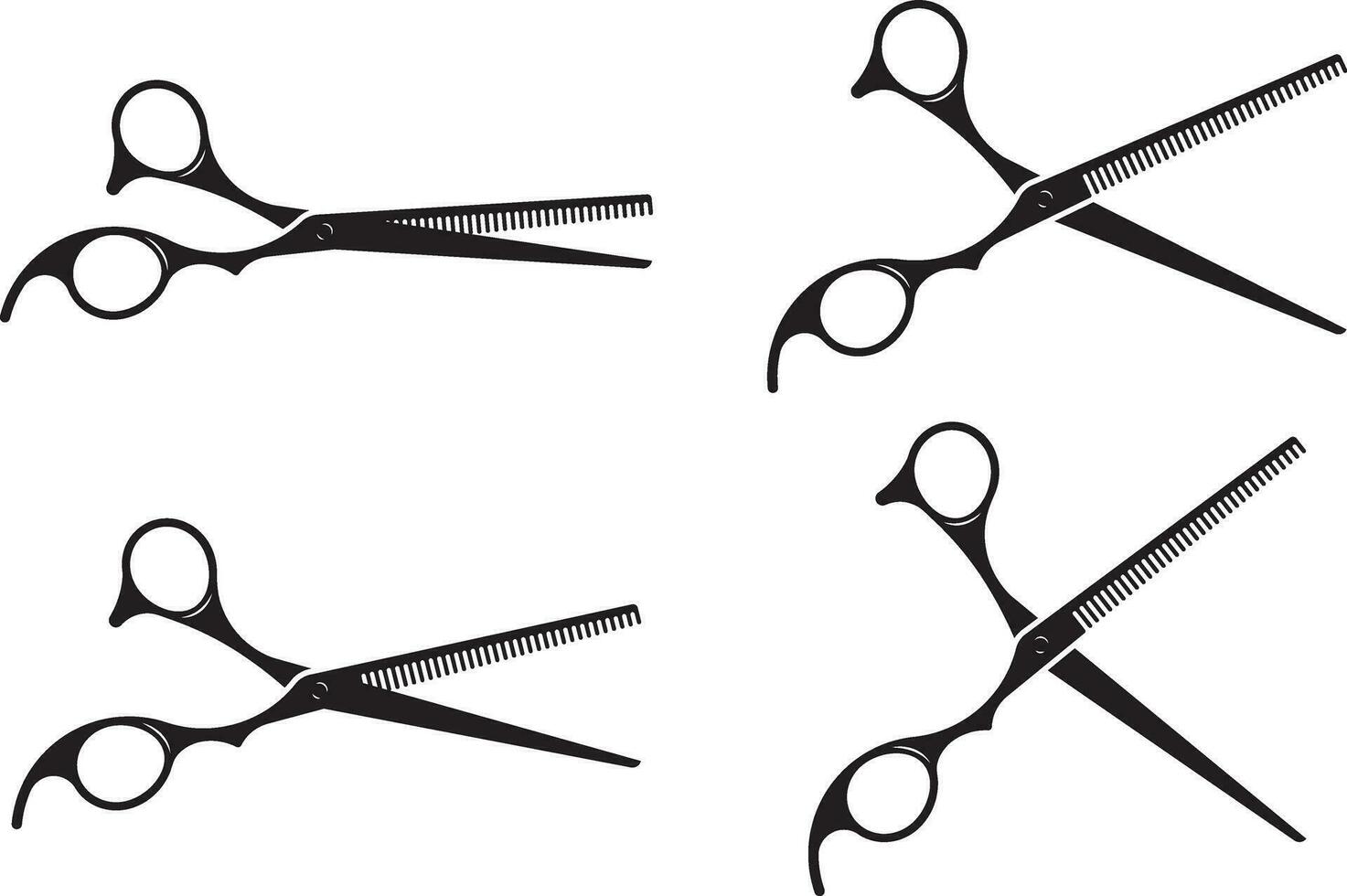 Hairdress barber scissors, professional salon tools. Hairdressing design element. vector