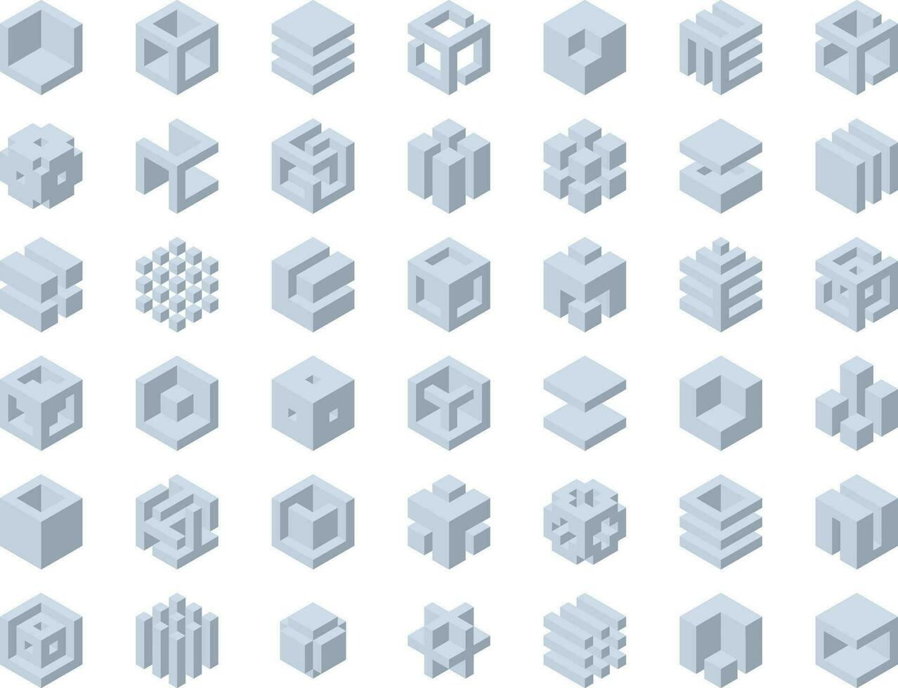 cubo logo vector diseño. cubitos 3d conjunto modelo gráfico elementos.