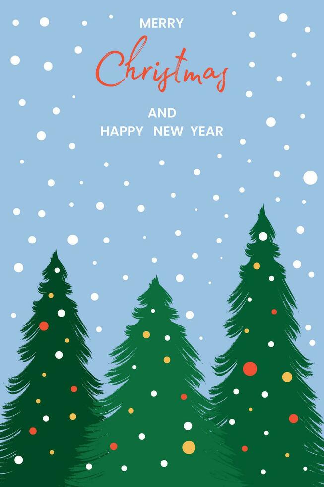 Holiday card Merry Christmas and Happy New Year. vector