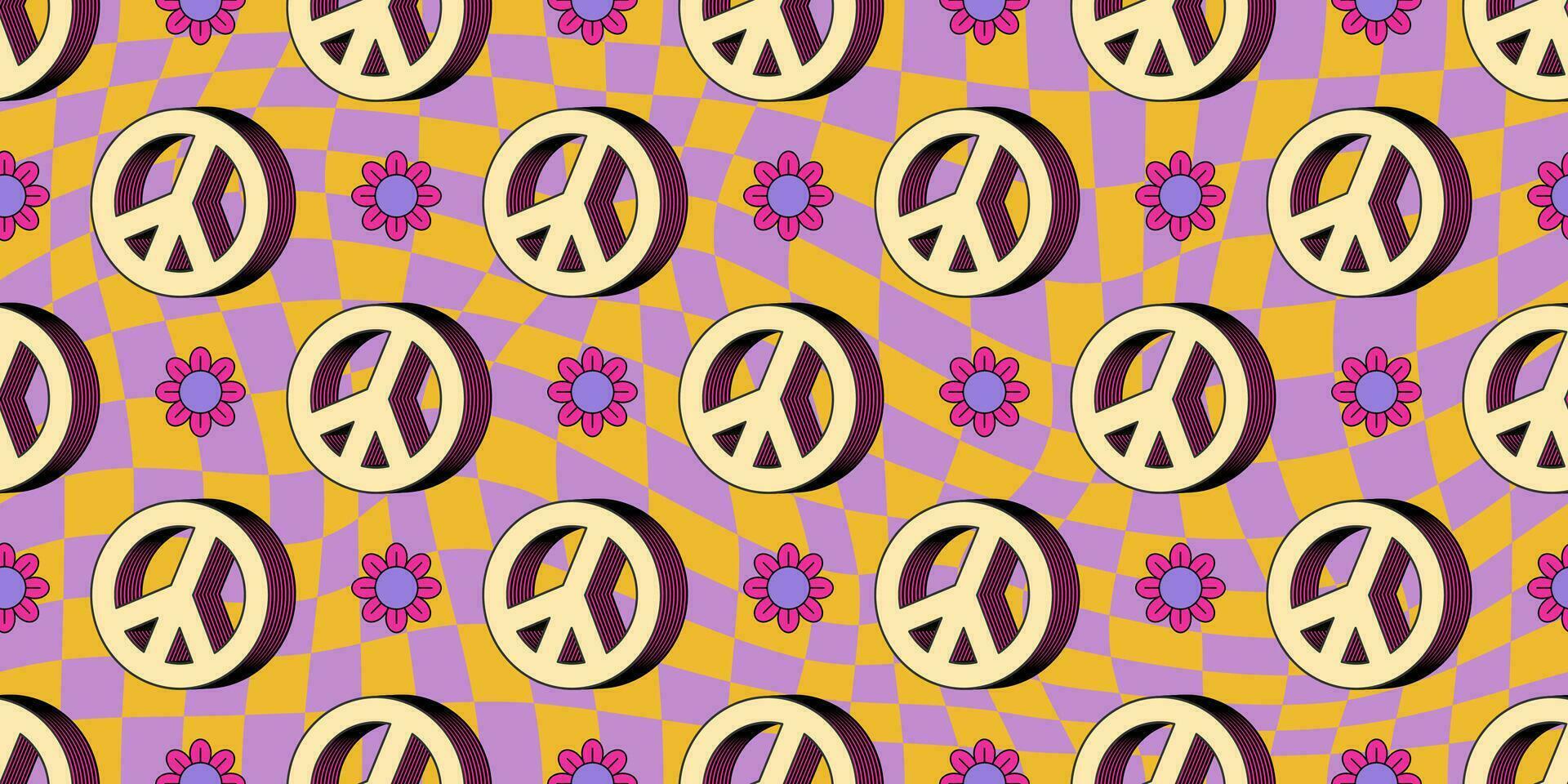 sin costura modelo verano maravilloso 70s con hippie estilo vector