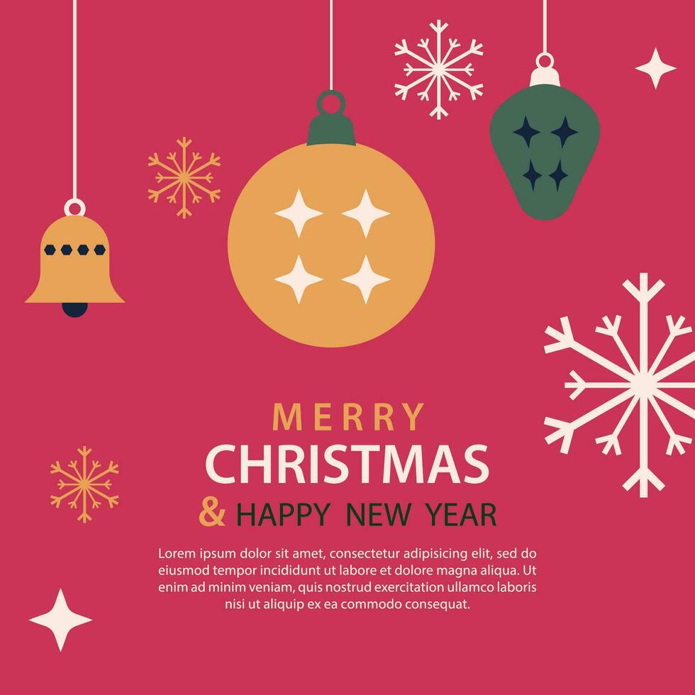 merry christmas and happy new year background vector