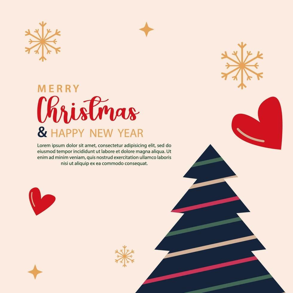 merry christmas and happy new year background vector