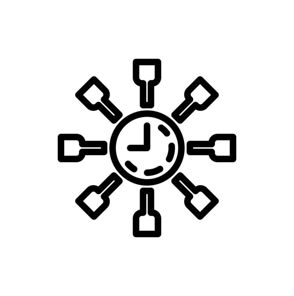 time management icon or logo design isolated sign symbol vector illustration - High quality black outline style vector icon collection.