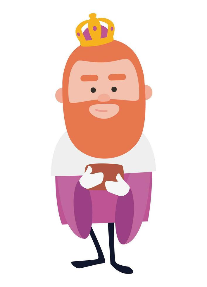 King of orient Caspar. Christmas ornament isolated vectorized. Magi wise men. vector