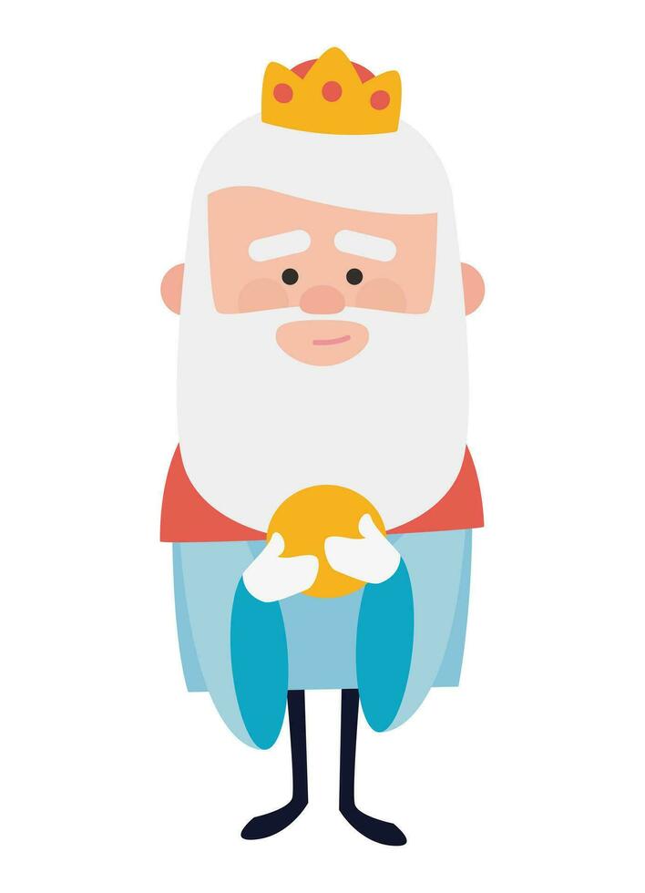 King of orient Melchor. Christmas ornament isolated vectorized. Magi wise men. vector