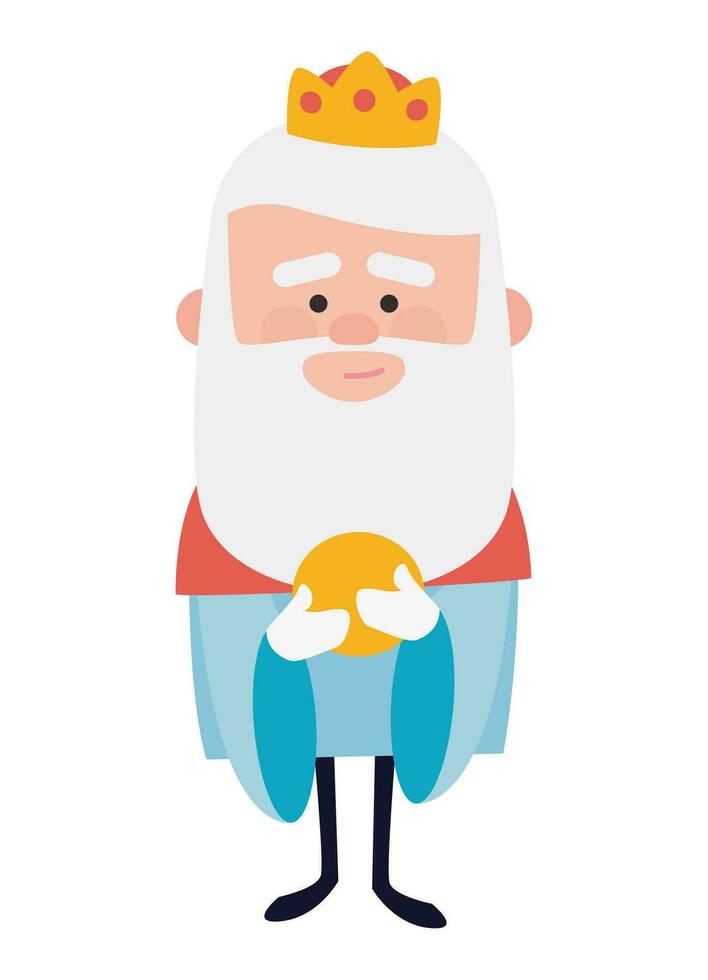 Rey de orientar Melchor. Navidad ornamento aislado vectorizado. los reyes magos sabio hombres. vector