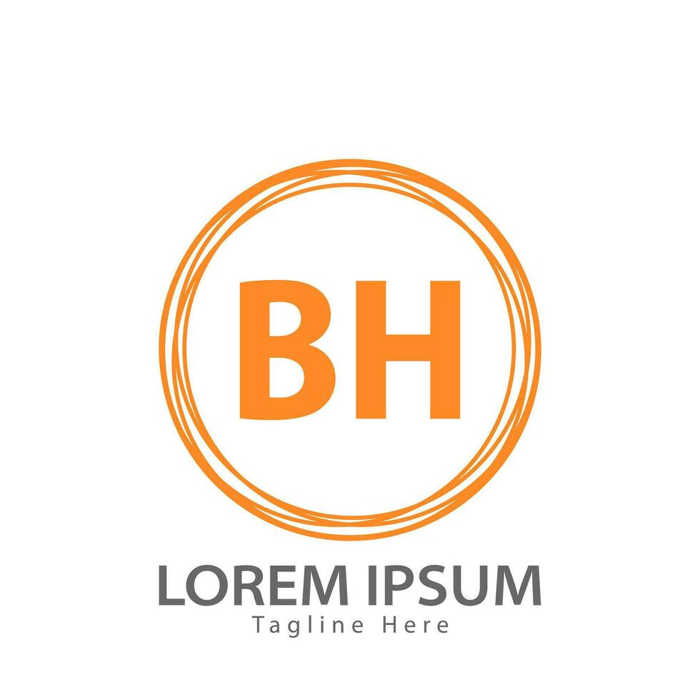 letter BH logo. B H. BH logo design vector illustration for creative company, business, industry. Pro vector