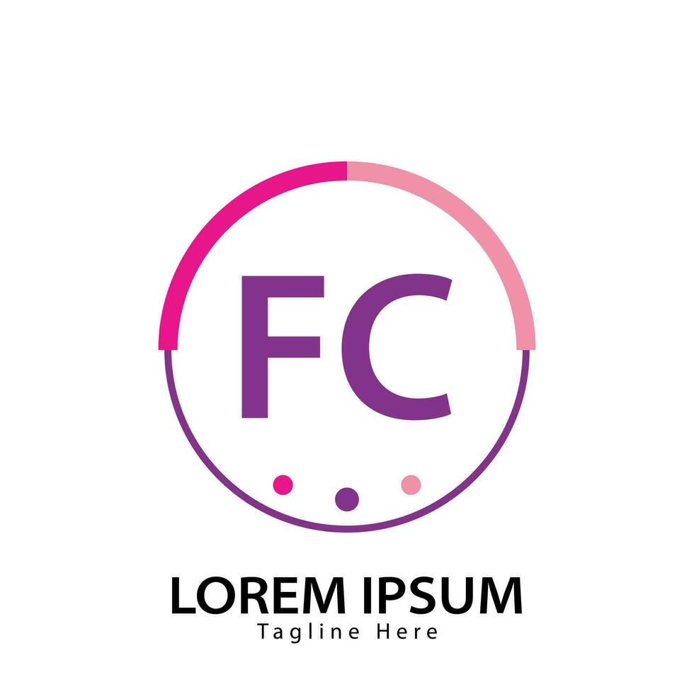 letter FC logo. F C. FC logo design vector illustration for creative company, business, industry. Pro vector