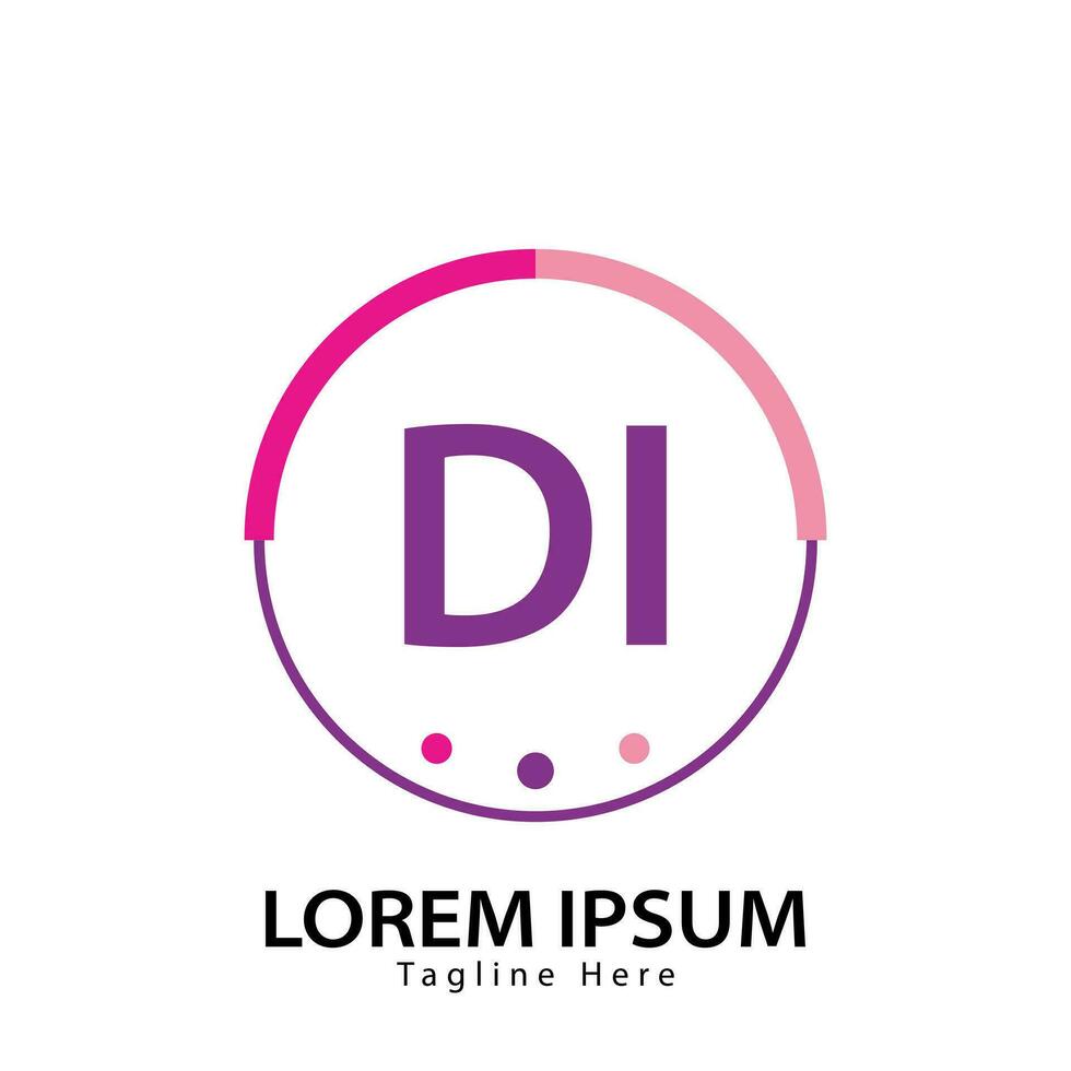 letter DI logo. D I. DI logo design vector illustration for creative company, business, industry. Pro vector