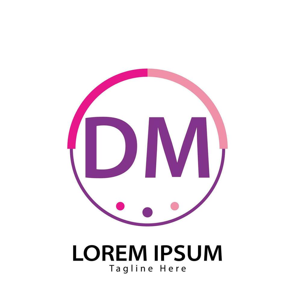 letter DM logo. D M. DM logo design vector illustration for creative company, business, industry. Pro vector