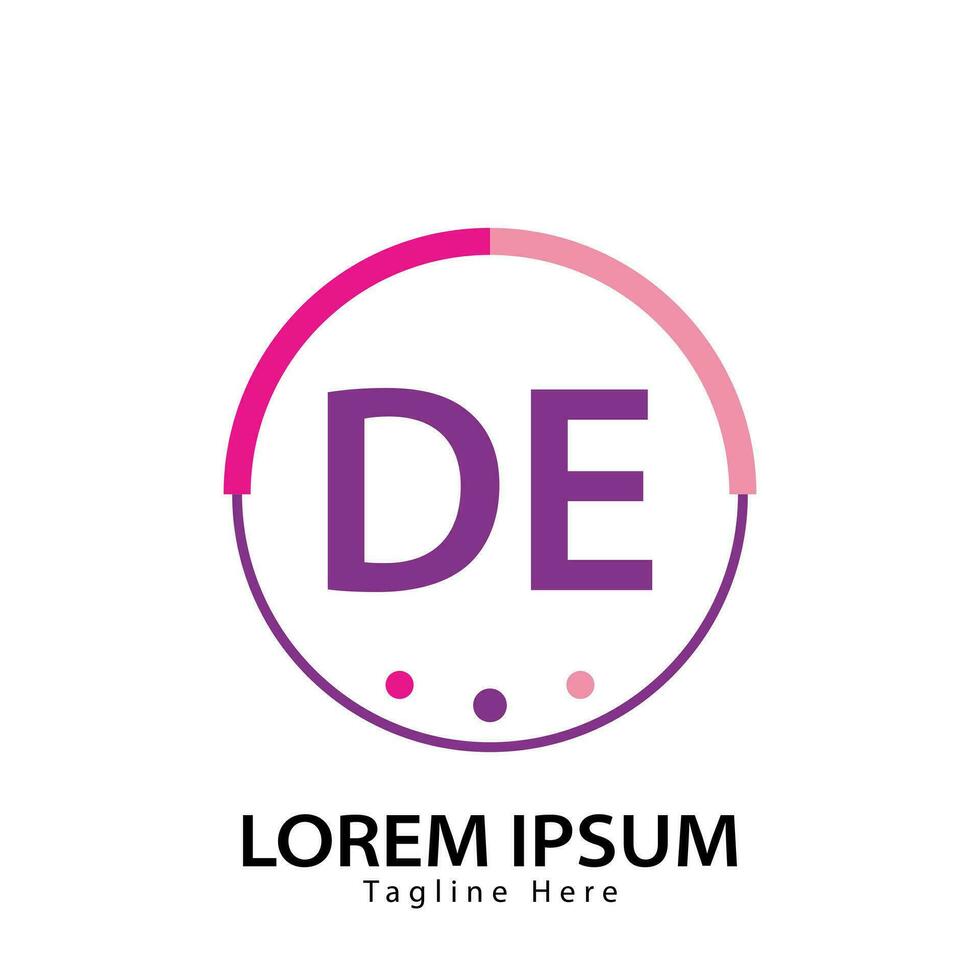 letter DE logo. D E. DE logo design vector illustration for creative company, business, industry. Pro vector
