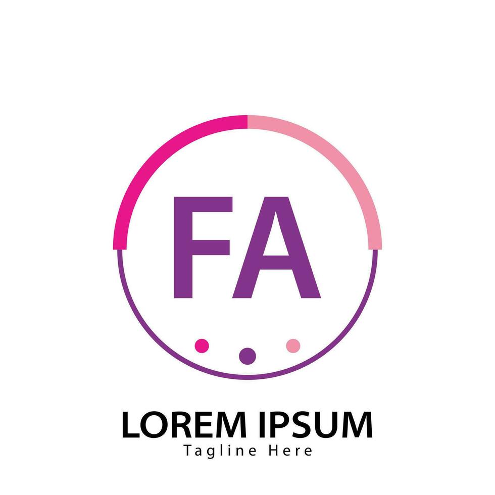 letter FA logo. F A. FA logo design vector illustration for creative company, business, industry. Pro vector
